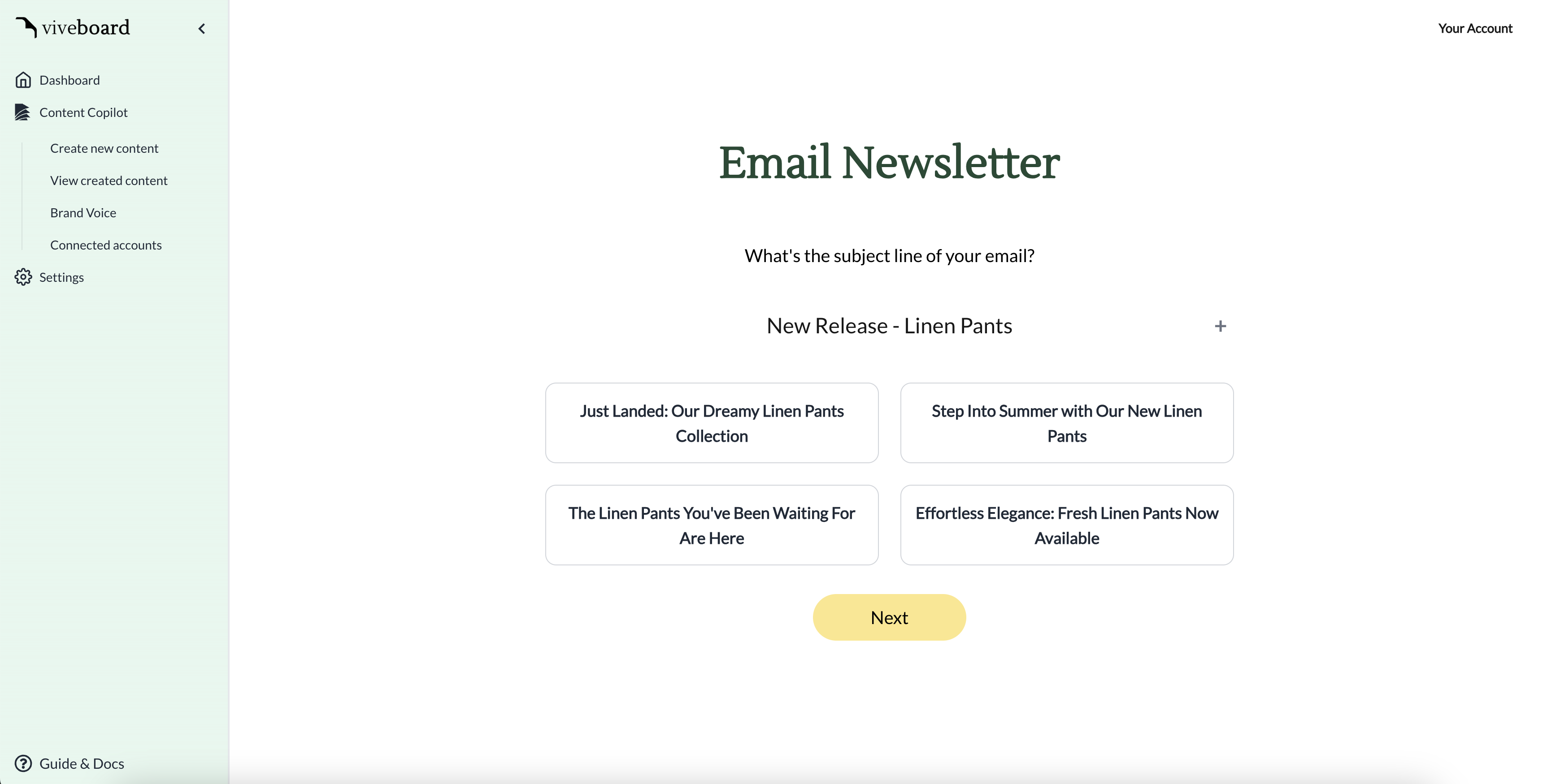 Email Newsletter Content Writer demo